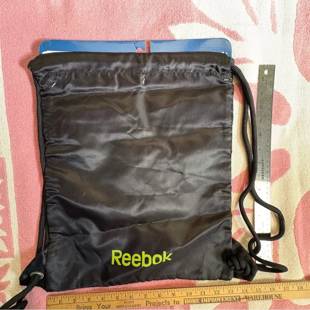 Reebok Z Series Pure Gymsack, Black and Green Drawstring, NWT